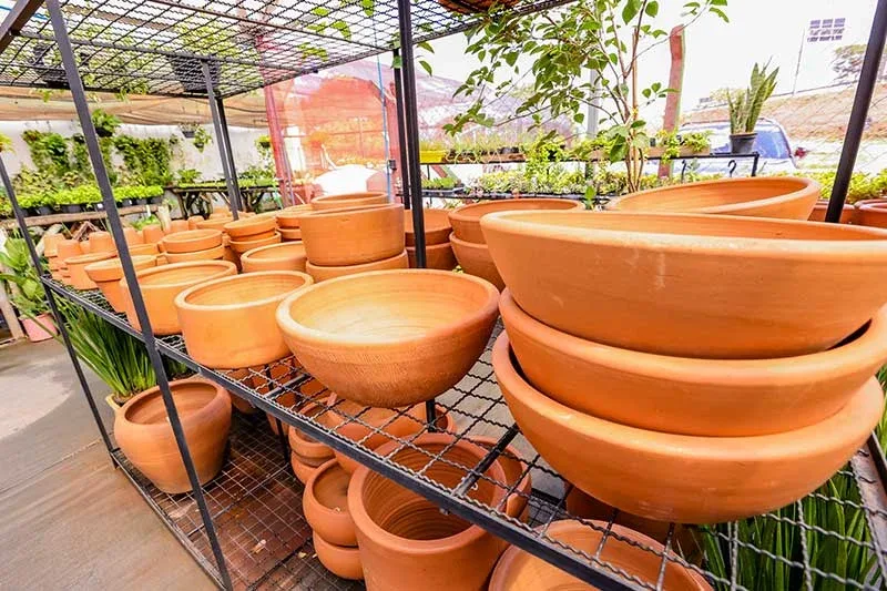 Vasos de barro na Ponto Agrícola em Araçatuba